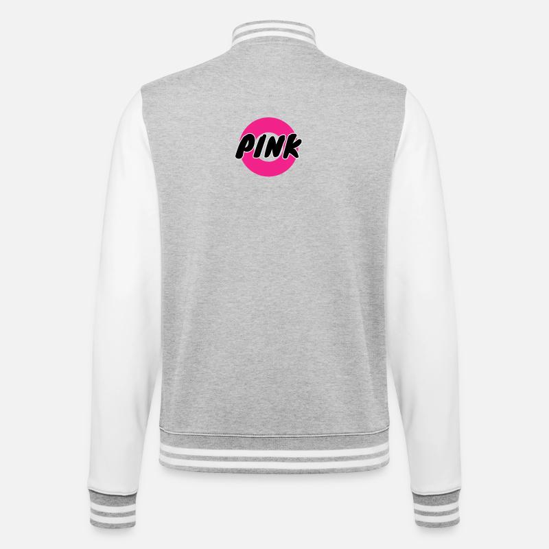PINK logo in a circle - College Sweat Jacket - heather grey/white