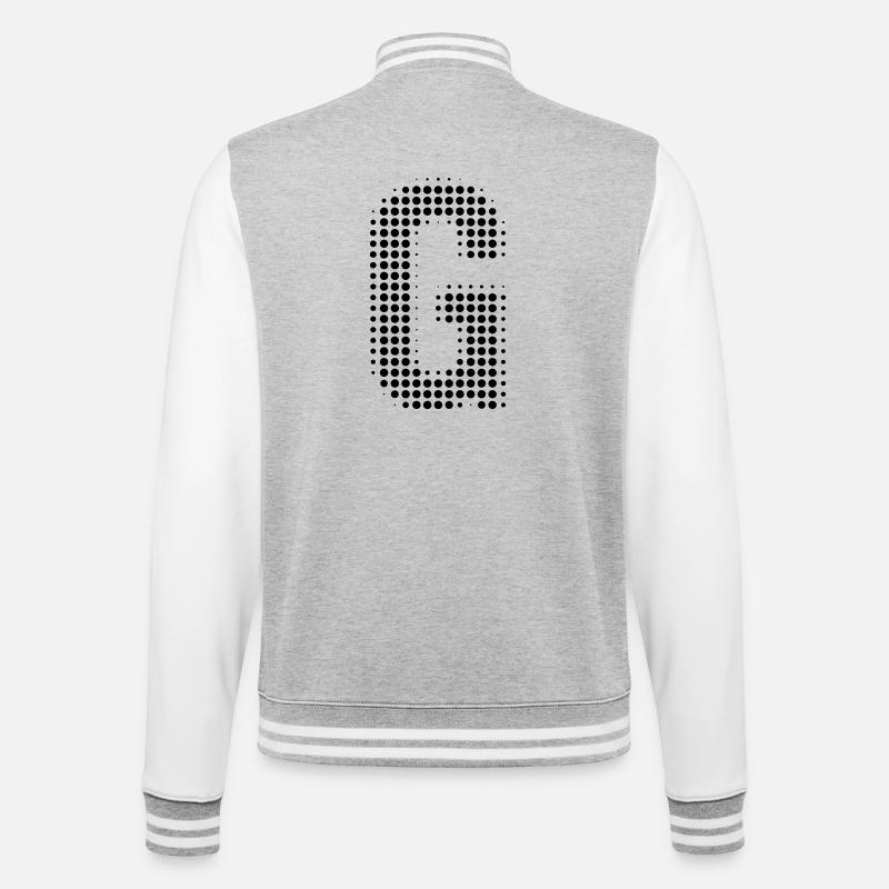 Lettre G initiale lettre points cadeau - Veste Teddy - gris chiné / blanc