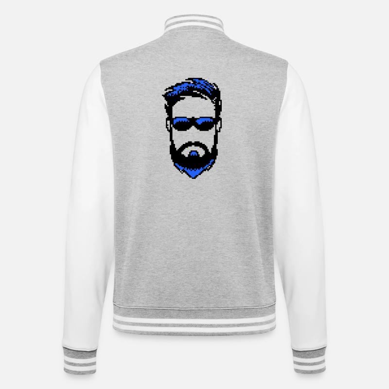 Bartträger Männlichkeit Bart ziegenbart - College-Sweatjacke - Grau meliert/Weiß