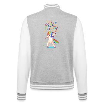 Let's party Dancing Unicorn - Unicorn Lovers - College Sweat Jacket - heather grey/white - Back - Marisol (170cm)