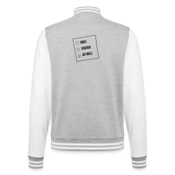 Auf Malle - College-Sweatjacke - Grau meliert/Weiß - Hinten - Marisol (170cm)