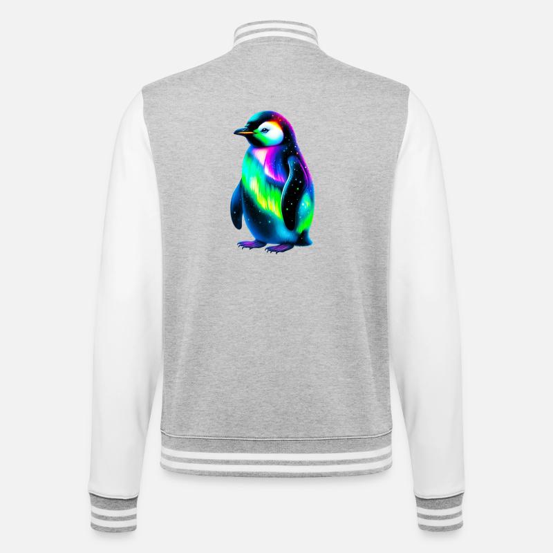 Pinguin - College-Sweatjacke - Grau meliert/Weiß