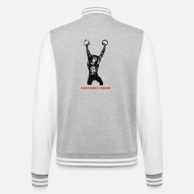 Calisthenics Evolution - Gymnastikringe - College-Sweatjacke - Grau meliert/Weiß