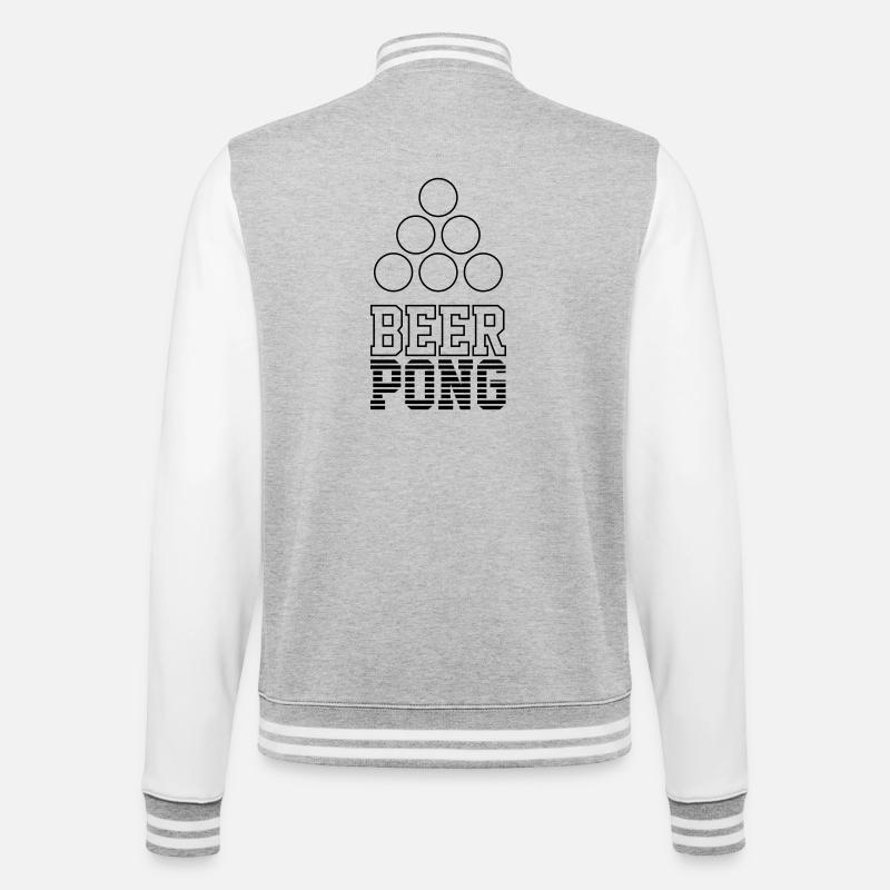 Bier Pong Logo 7 - College-Sweatjacke - Grau meliert/Weiß