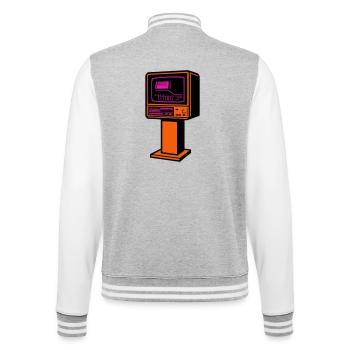 Retro-Future TV - College-Sweatjacke - Grau meliert/Weiß - Hinten - Marisol (170cm)