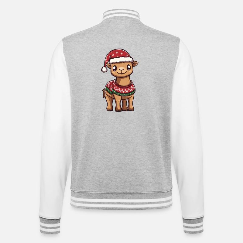 Camel Christmas - College Sweat Jacket - heather grey/white