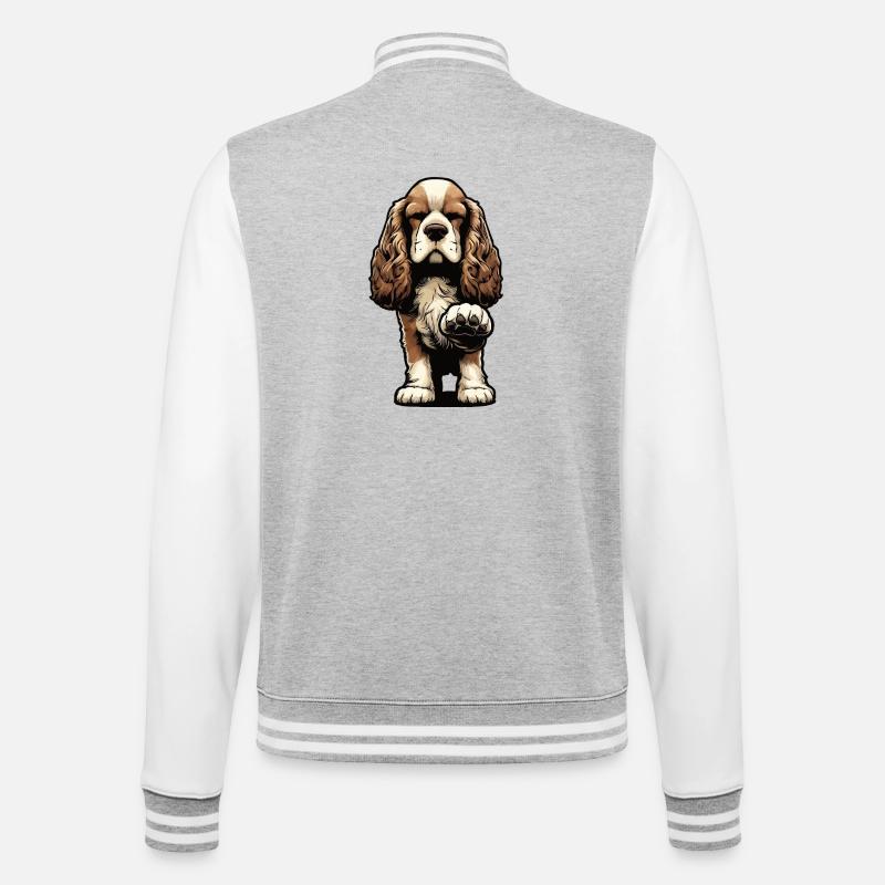 Cocker Spaniel Cockerhund Cocker Spaniel Besitzer - College-Sweatjacke - Grau meliert/Weiß