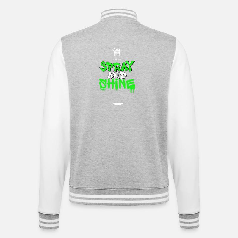Couronne de graffiti Spray and Shine - Veste Teddy - gris chiné / blanc