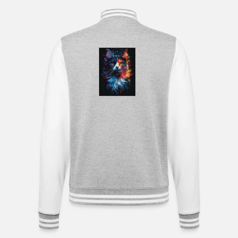 Cat_01 - College Sweat Jacket - heather grey/white