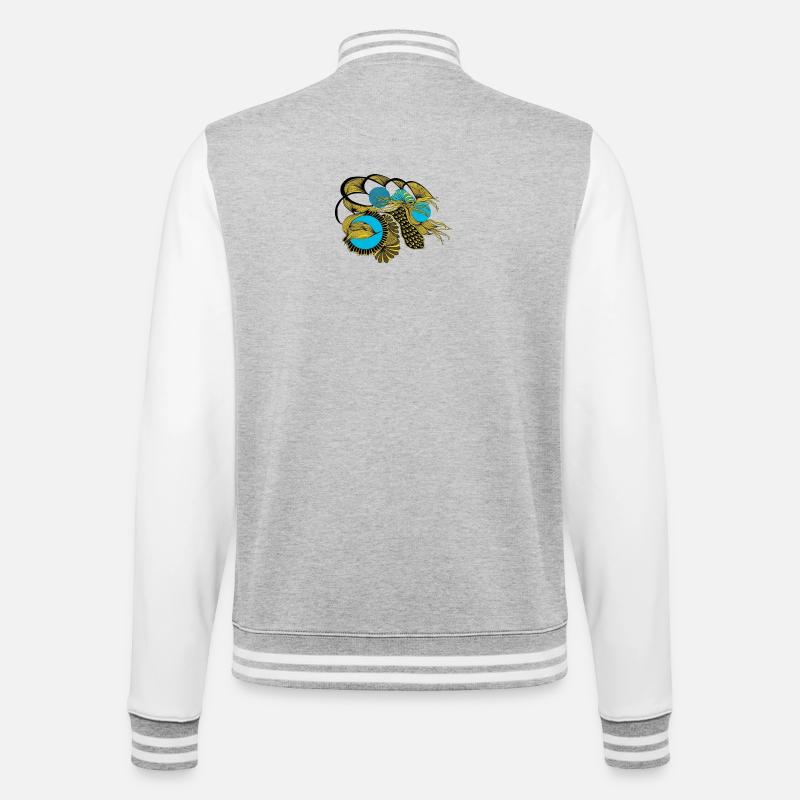 Koï doré avec cercles bleus - Veste Teddy - gris chiné / blanc