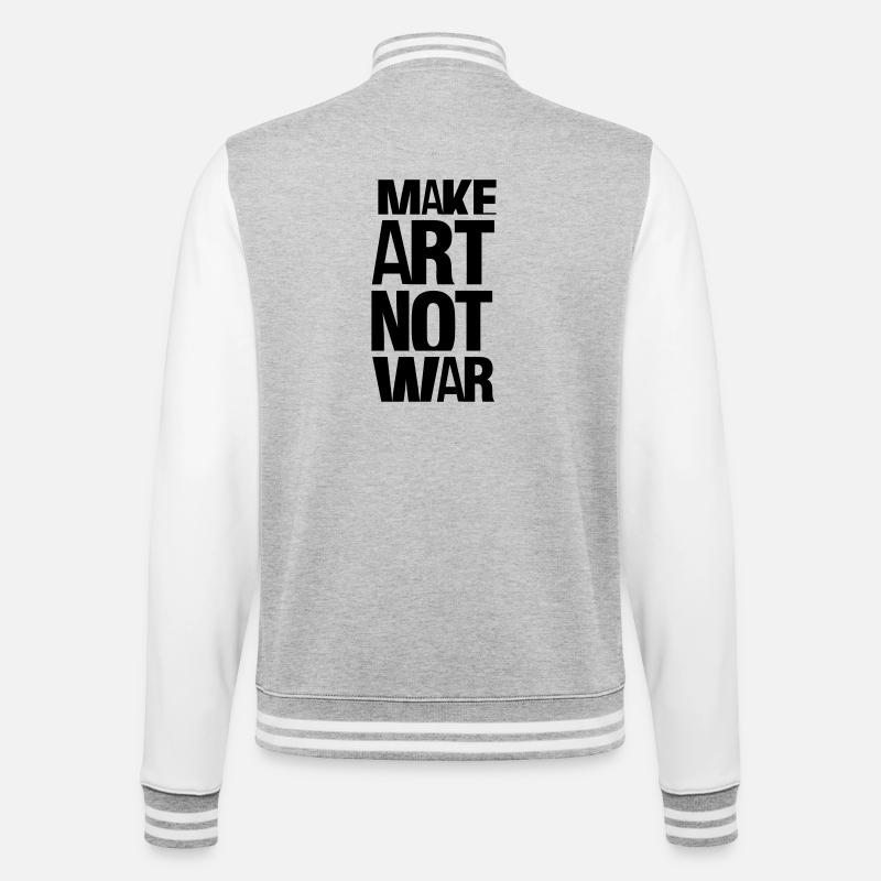 make art not war - College-Sweatjacke - Grau meliert/Weiß