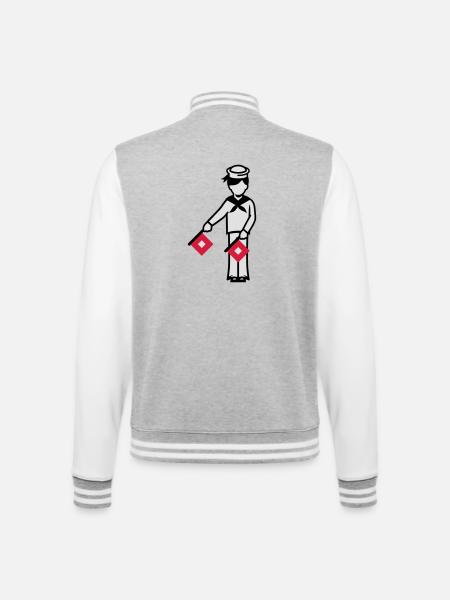 Marin A1 un Winker alphabet - Veste Teddy - gris chiné / blanc