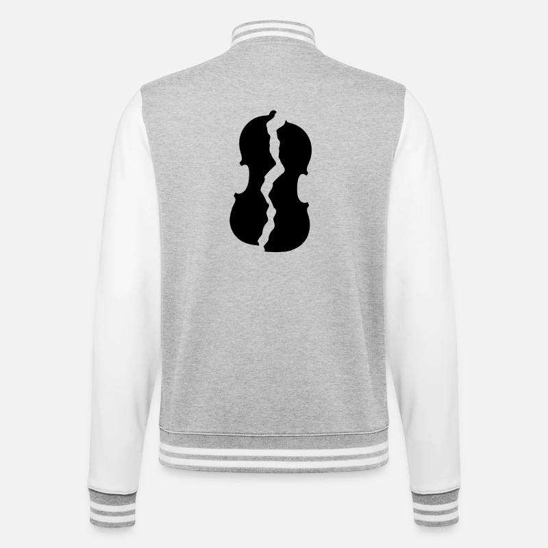 Broken violin - College Sweat Jacket - heather grey/white
