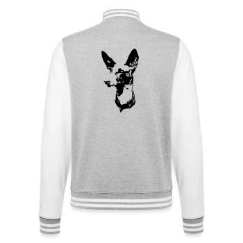 Podenco Kopf - College-Sweatjacke - Grau meliert/Weiß - Hinten - Marisol (170cm)