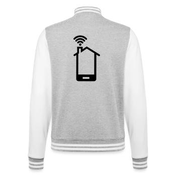 Smartphone huis logo Home WIFI - College Sweat Jacket - heather grey/white - Back - Marisol (170cm)