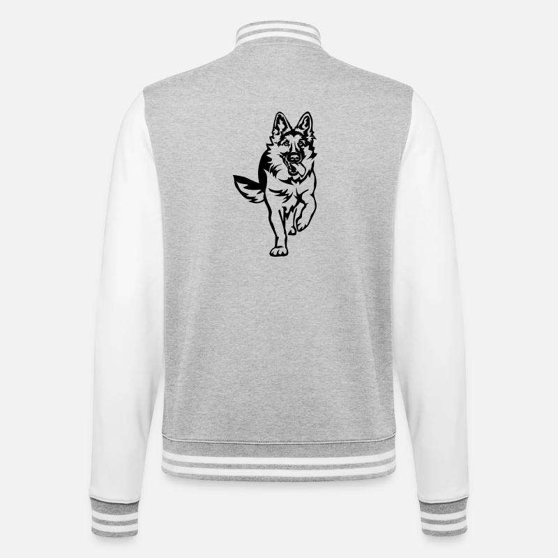 German Shepherd - College Sweat Jacket - heather grey/white