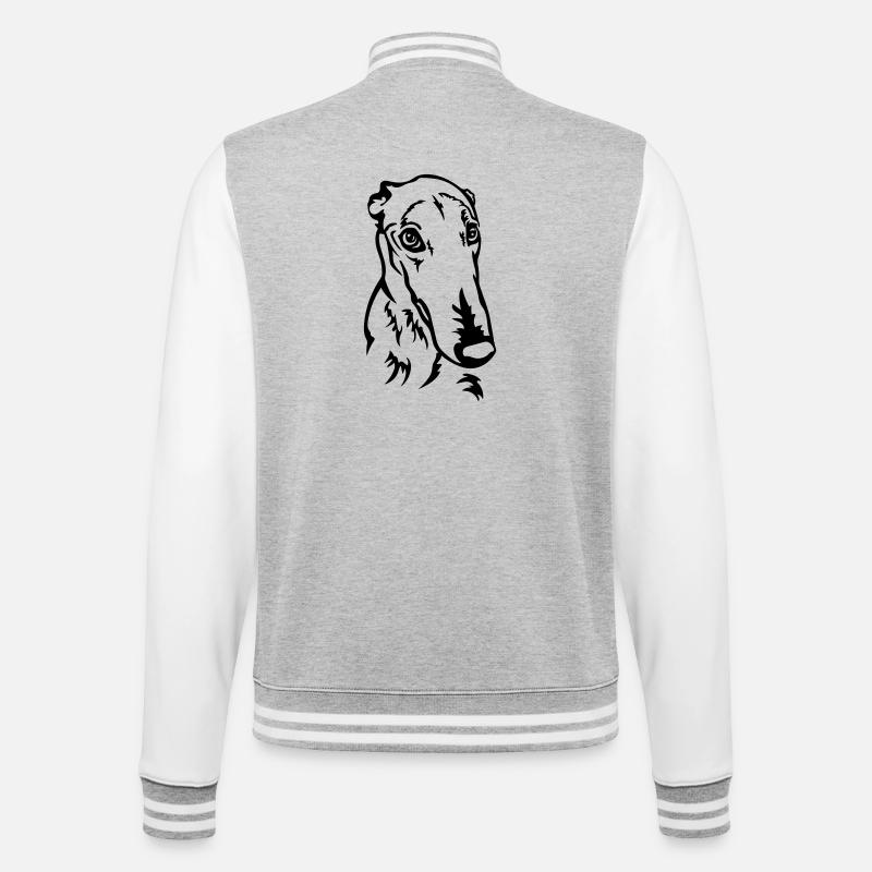 Greyhound Kopf - College-Sweatjacke - Grau meliert/Weiß