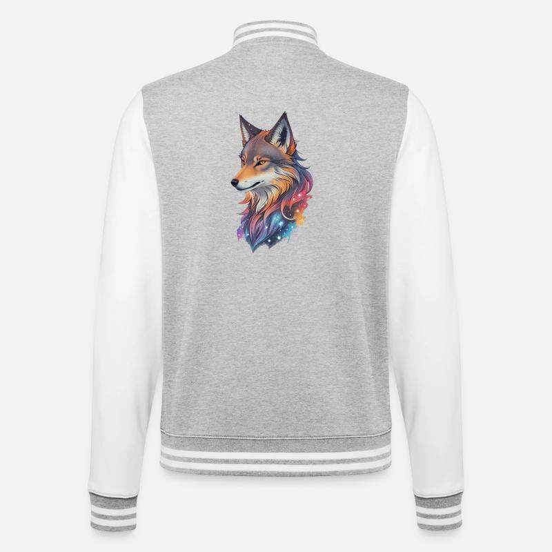 Wolf - College Sweat Jacket - heather grey/white