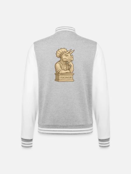 Stoiceratops - Veste Teddy - gris chiné / blanc