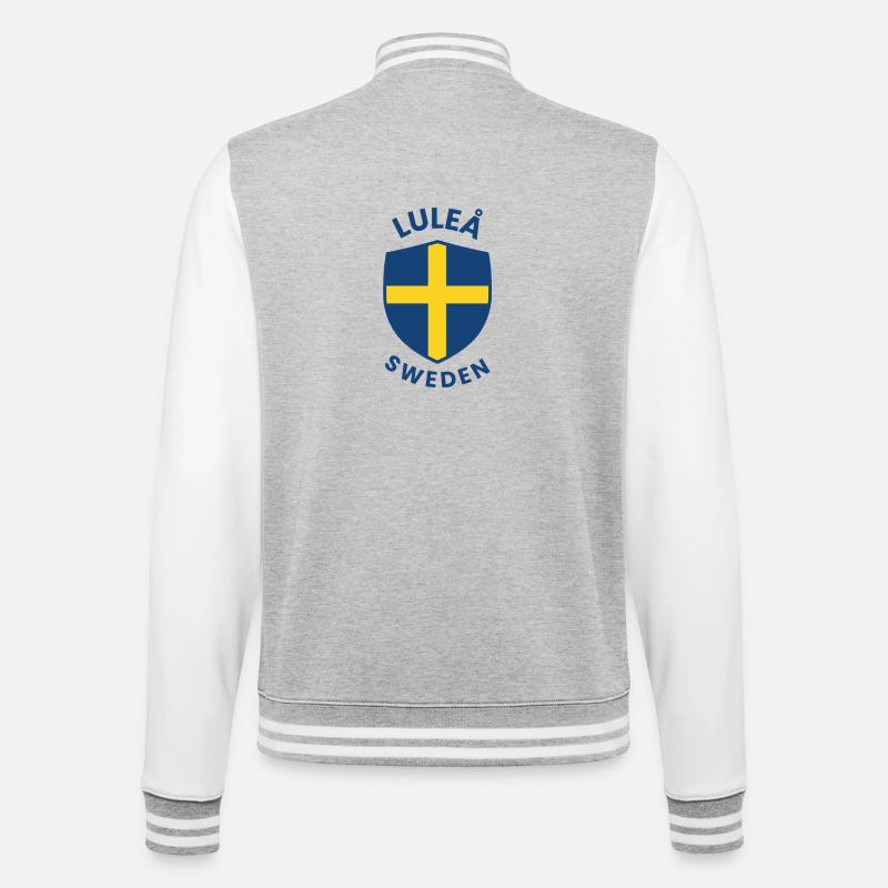 Drapeau de Suède de Luleå - Veste Teddy - gris chiné / blanc