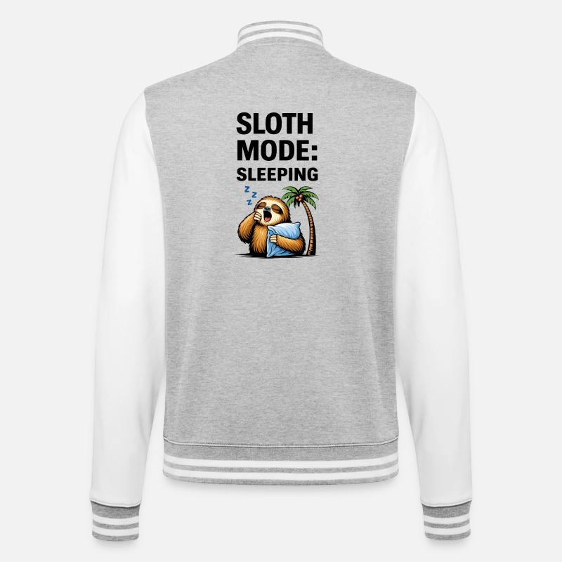 Søvnig Dovendyr Palmenat - College sweatjakke - grå meleret/hvid