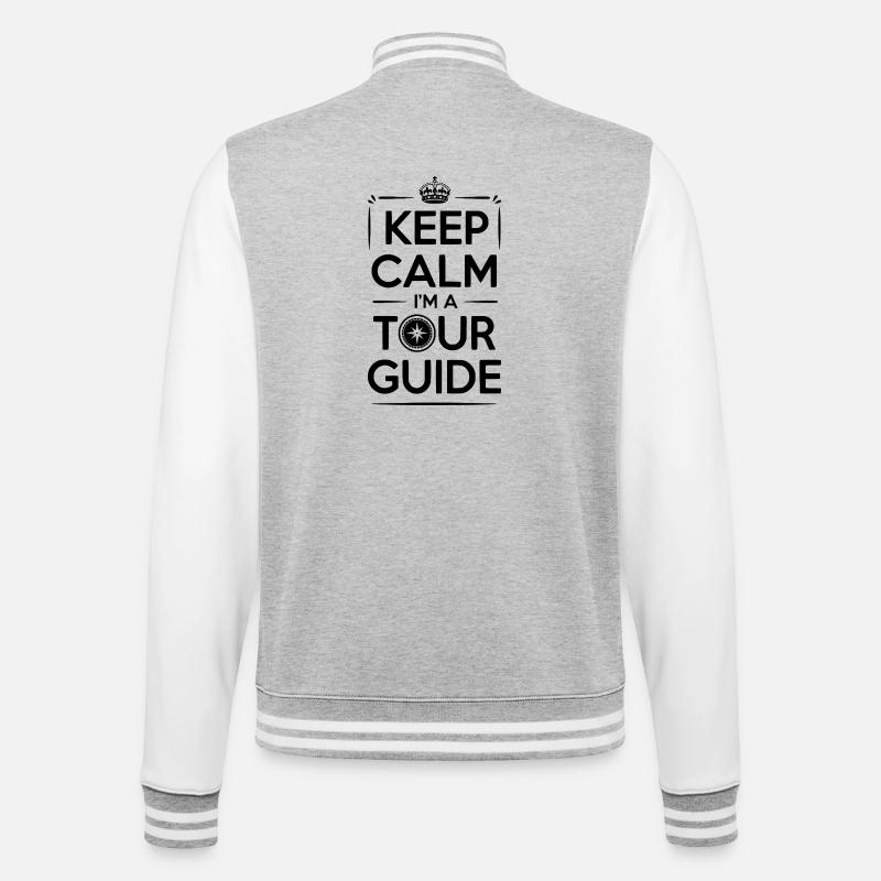 Keep Calm I'm a Tour Guide - College Sweat Jacket - heather grey/white