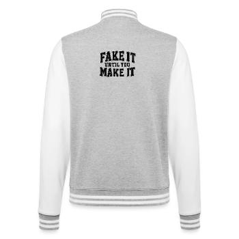 Fake It Until You Make It - Veste Teddy - gris chiné / blanc - Dos - Marisol (170cm)