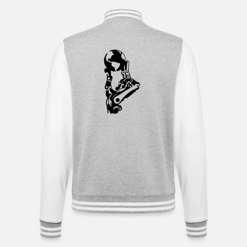 Künstliche Intelligenz - College-Sweatjacke - Grau meliert/Weiß