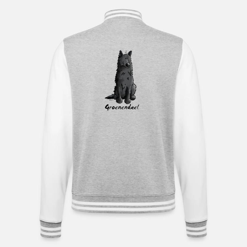 Drolliger Groenendael - College-Sweatjacke - Grau meliert/Weiß