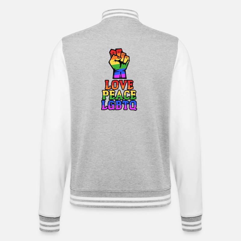 Déclaration LGBT Love Equality Sexuality - Veste Teddy - gris chiné / blanc