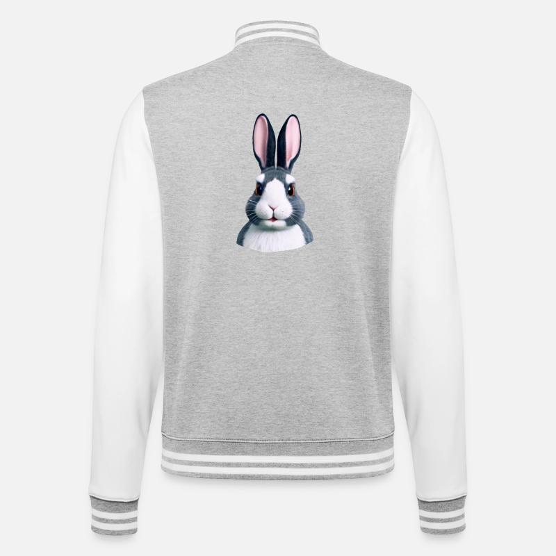 Rabbit - Not only at Easter - College Sweat Jacket - heather grey/white