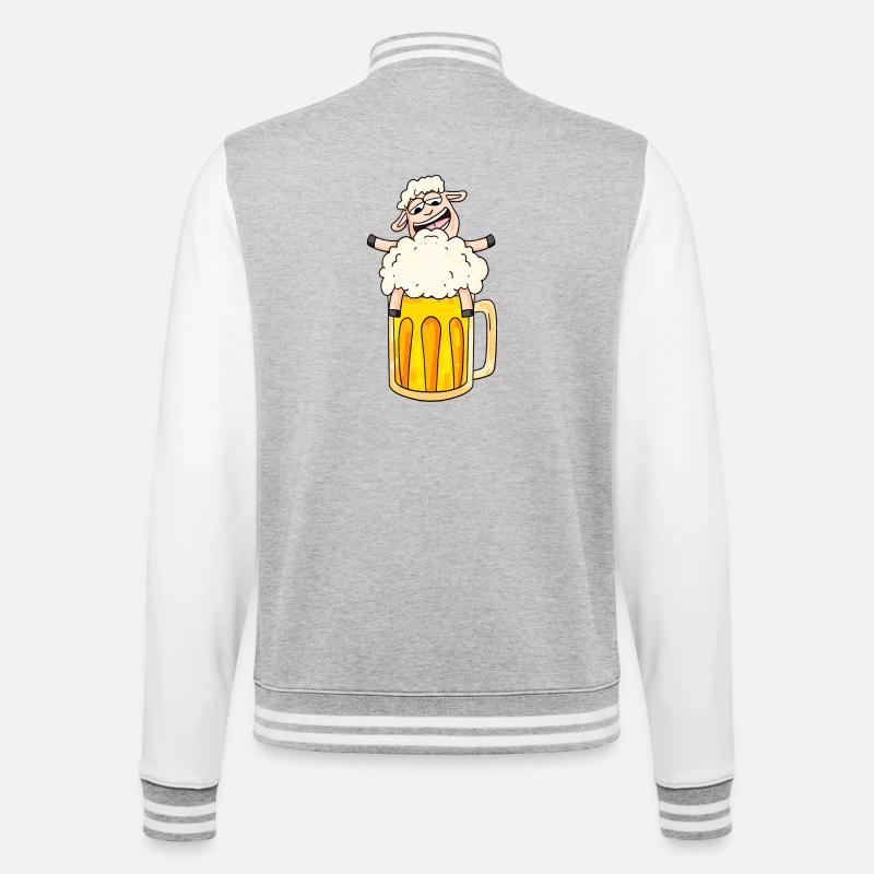 Beer Sheep Comic - College Sweat Jacket - heather grey/white