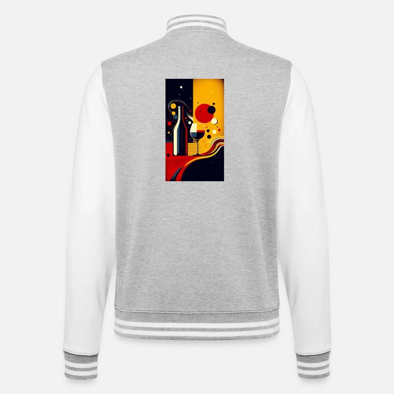 Wein 2 1 - College-Sweatjacke - Grau meliert/Weiß