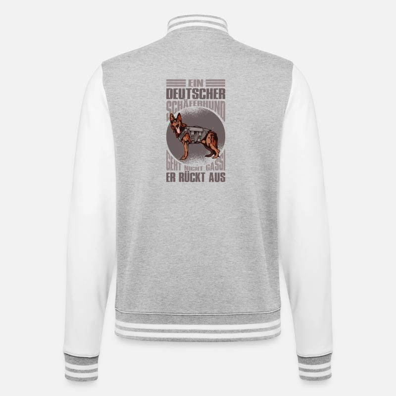 Schäferhund Geschenke Hund Herrchen Gassi - College-Sweatjacke - Grau meliert/Weiß