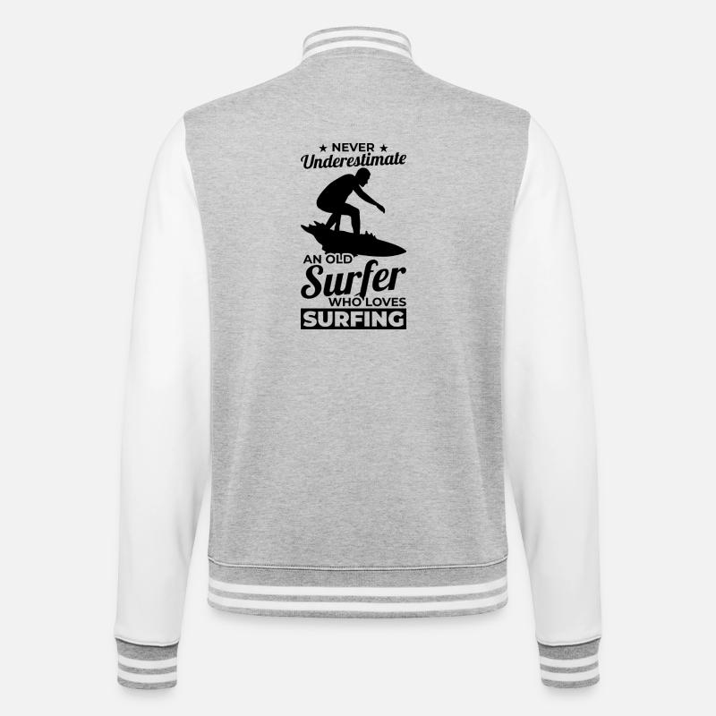 Surfeur Papi - Veste Teddy - gris chiné / blanc