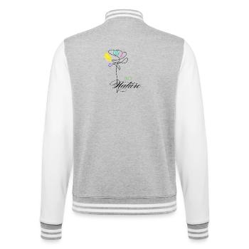 Fleurs colorées Bio Nature - Veste Teddy - gris chiné / blanc - Dos - Marisol (170cm)