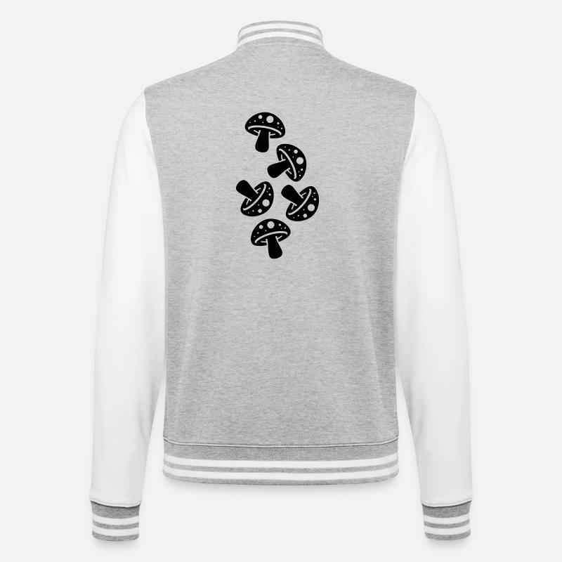 Mushrooms Mushroom Toadstool - College Sweat Jacket - heather grey/white