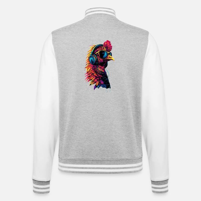 Dinde Poules Oiseaux Dinde - Veste Teddy - gris chiné / blanc