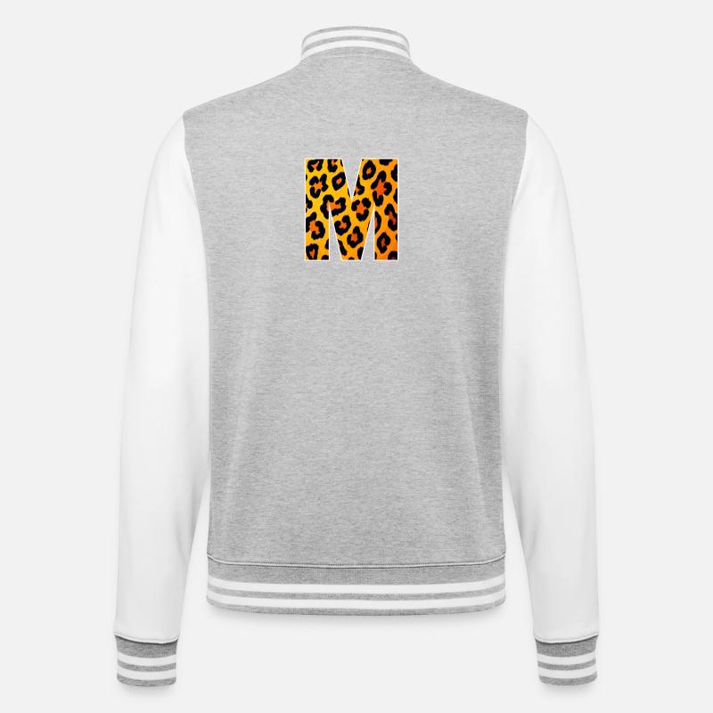 Leopard M-bokstaven - Collegesweatjacka - gråmelerad/vit
