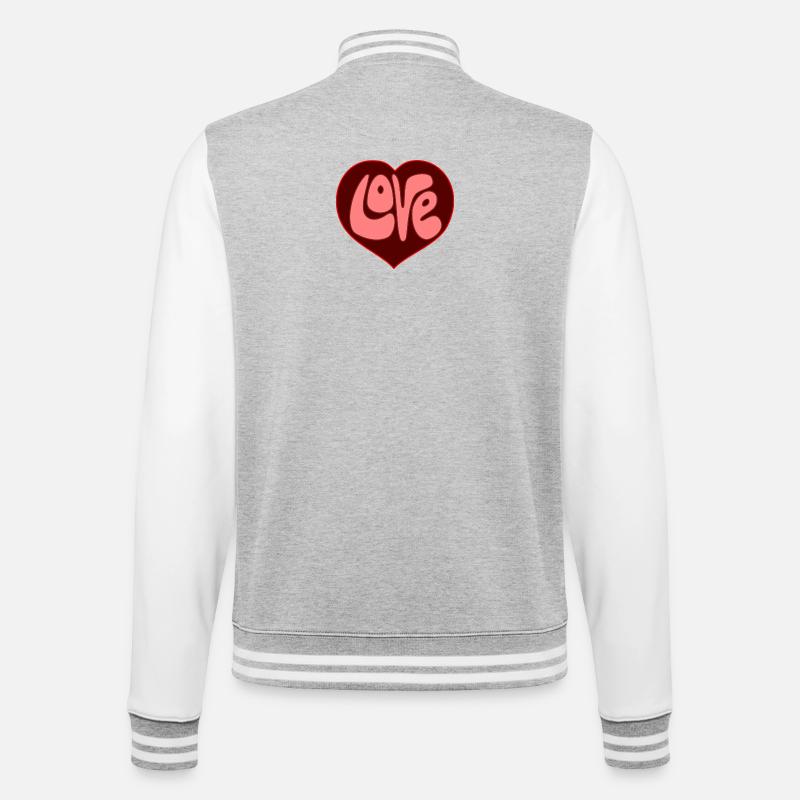 Conception de cœur d’amour par Cean - Veste Teddy - gris chiné / blanc