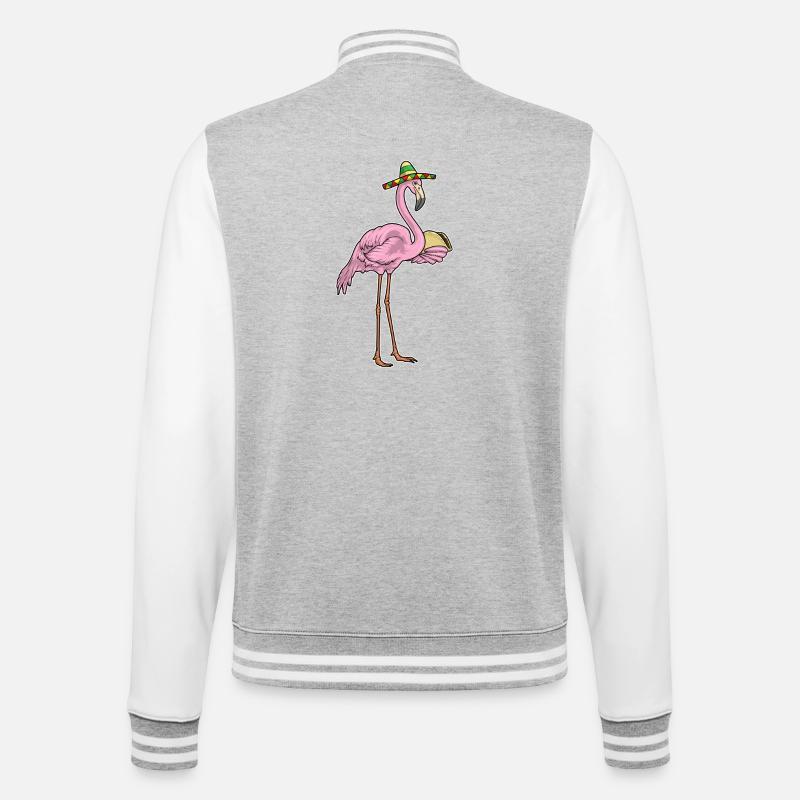 Flamingo Taco - College-Sweatjacke - Grau meliert/Weiß
