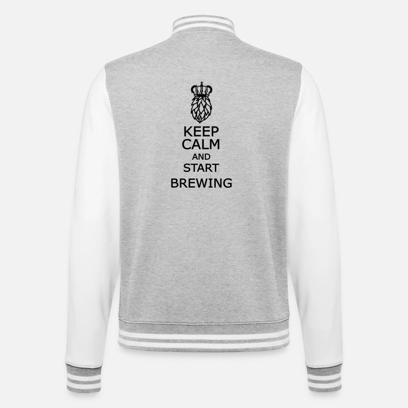 Keep calm and start brewing  - College Sweat Jacket - heather grey/white