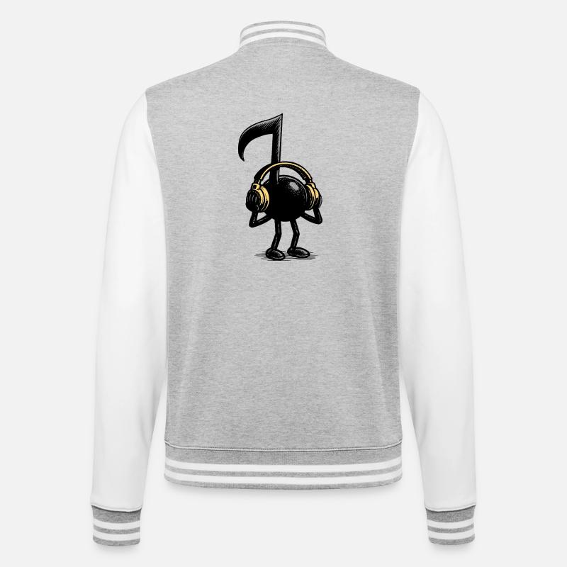 musical note - College Sweat Jacket - heather grey/white