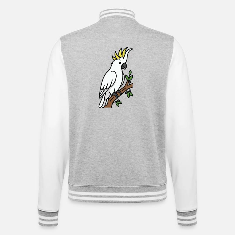 Cacatoès oiseau d’Australie - Veste Teddy - gris chiné / blanc