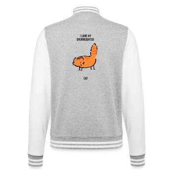 Image hilarante et drôle du gros chat roux - Veste Teddy - gris chiné / blanc - Dos - Marisol (170cm)