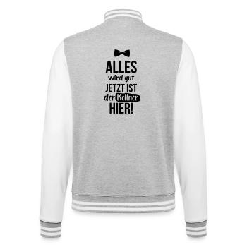 KELLNER: Alles Wird Gut - College-Sweatjacke - Grau meliert/Weiß - Hinten - Marisol (170cm)