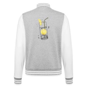 Zitronen Limonade Sommer Limo - College-Sweatjacke - Grau meliert/Weiß - Hinten - Marisol (170cm)