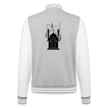 Moschee Lichter und Sterne - College-Sweatjacke - Grau meliert/Weiß - Hinten - Marisol (170cm)