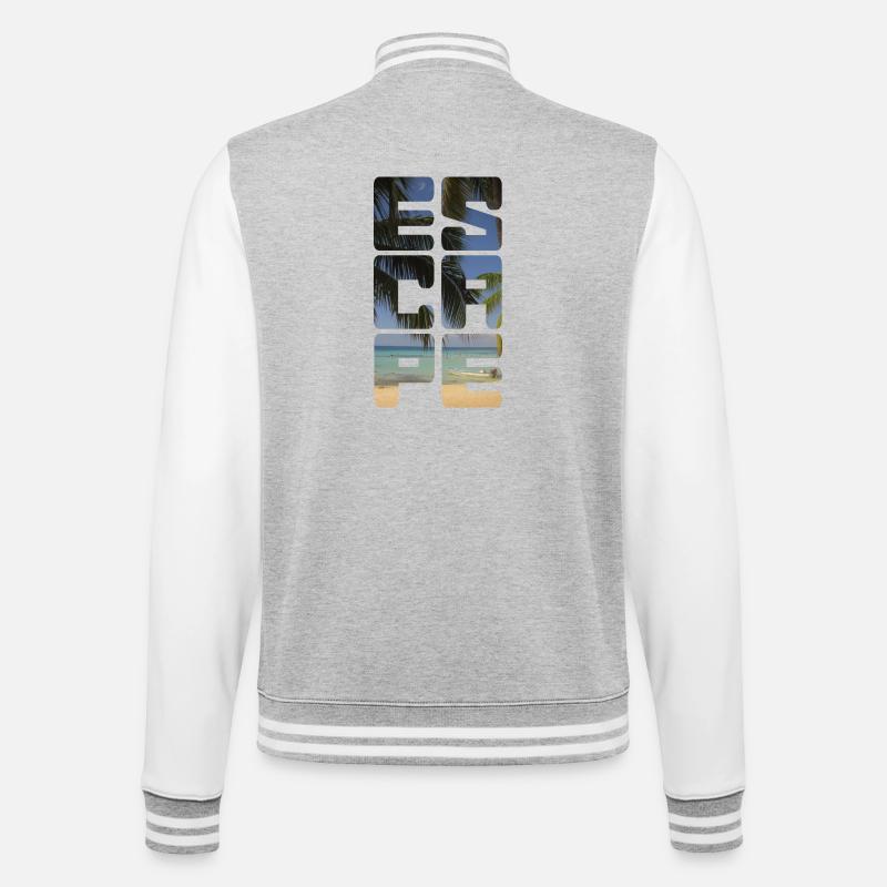 Plage d’évasion - Veste Teddy - gris chiné / blanc