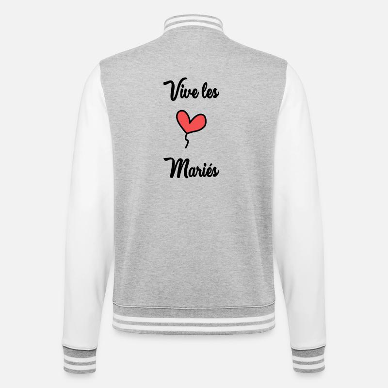ES LEBE DAS BRAUTPAAR - College-Sweatjacke - Grau meliert/Weiß